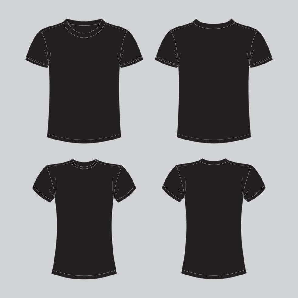 svart t-shirt översikt falsk upp vektor