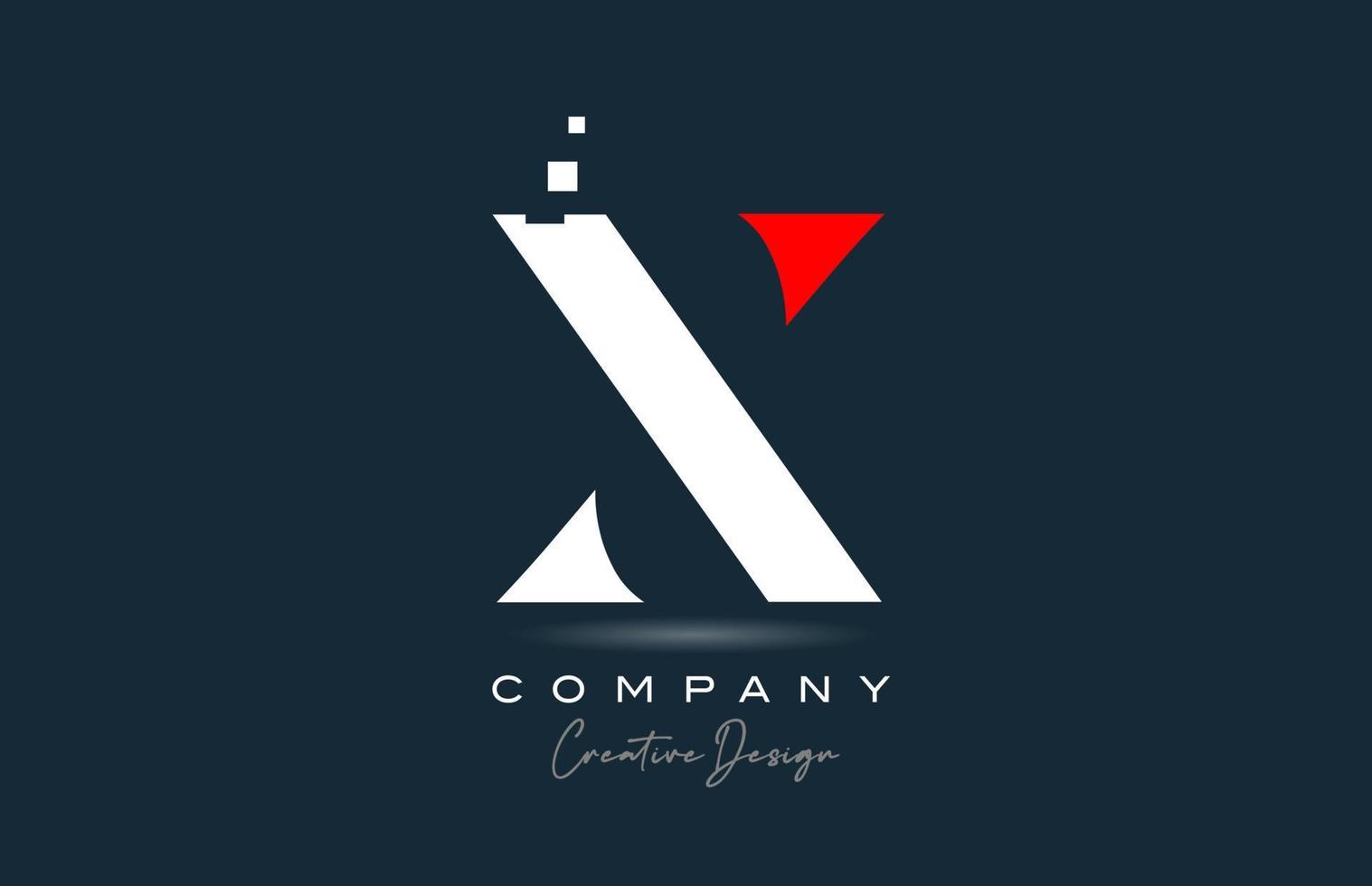 röd vit x alfabet brev logotyp ikon design med prickar. kreativ mall för företag och företag vektor