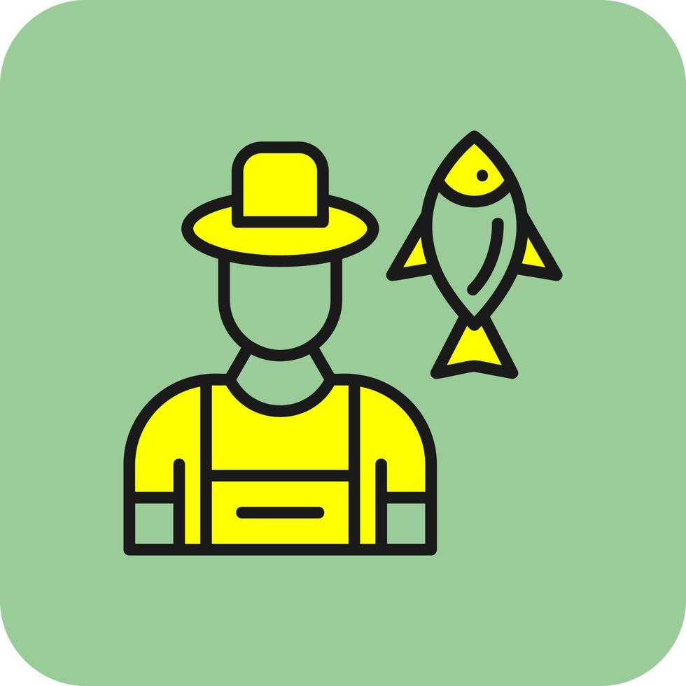 fiskare vektor ikon design