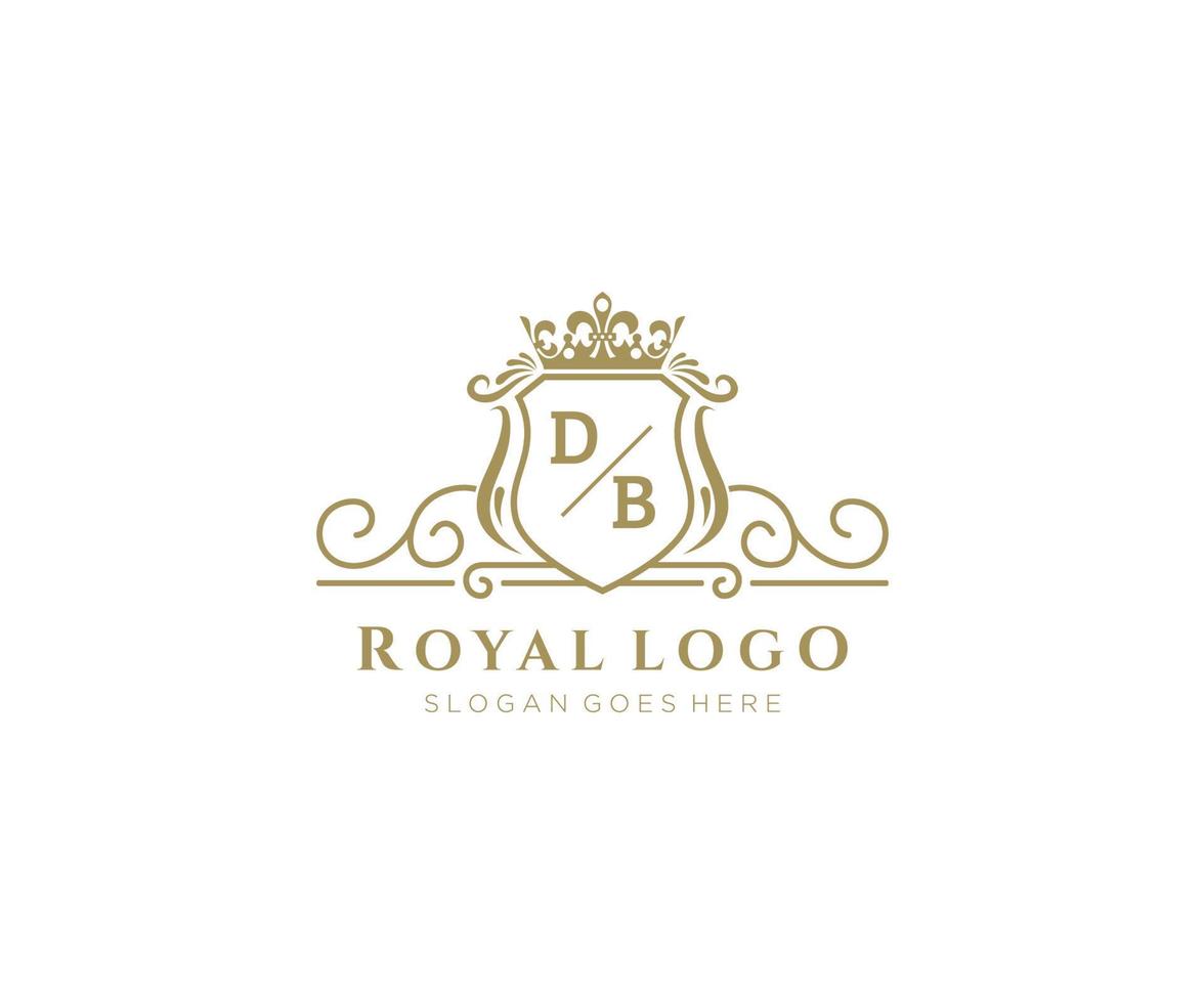 Initiale db Brief luxuriös Marke Logo Vorlage, zum Restaurant, Königtum, Boutique, Cafe, Hotel, heraldisch, Schmuck, Mode und andere Vektor Illustration.