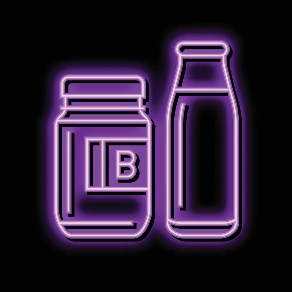 Buttermilch Produkt Molkerei Neon- glühen Symbol Illustration vektor