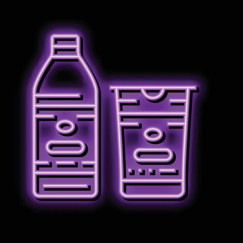 Joghurt Milch Produkt Molkerei Neon- glühen Symbol Illustration vektor