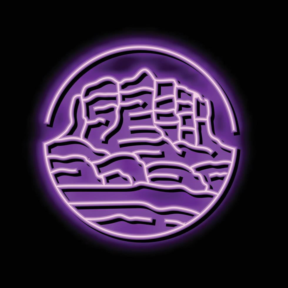 Landschaft Berg Neon- glühen Symbol Illustration vektor