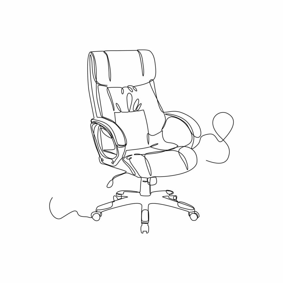 kontinuerlig linje konst av kontor stol händer vektor