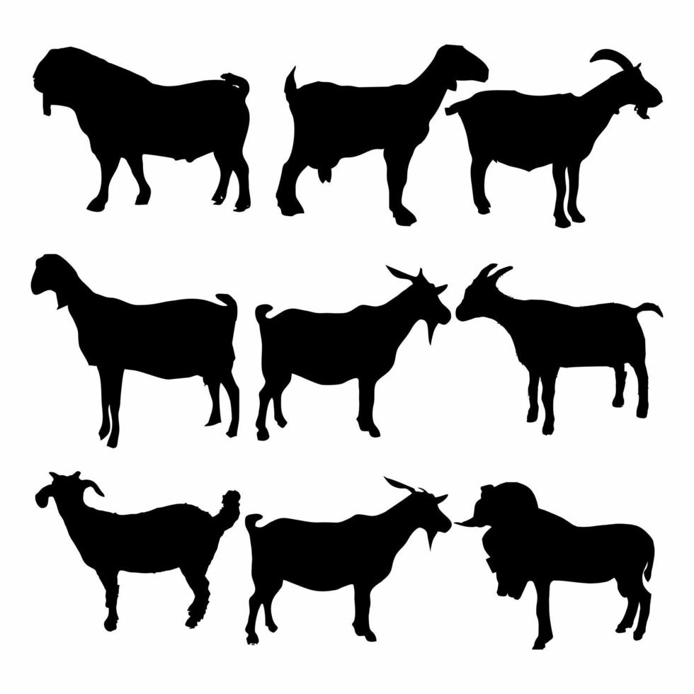 Silhouette schwarz Weiß Ziege Symbol vektor