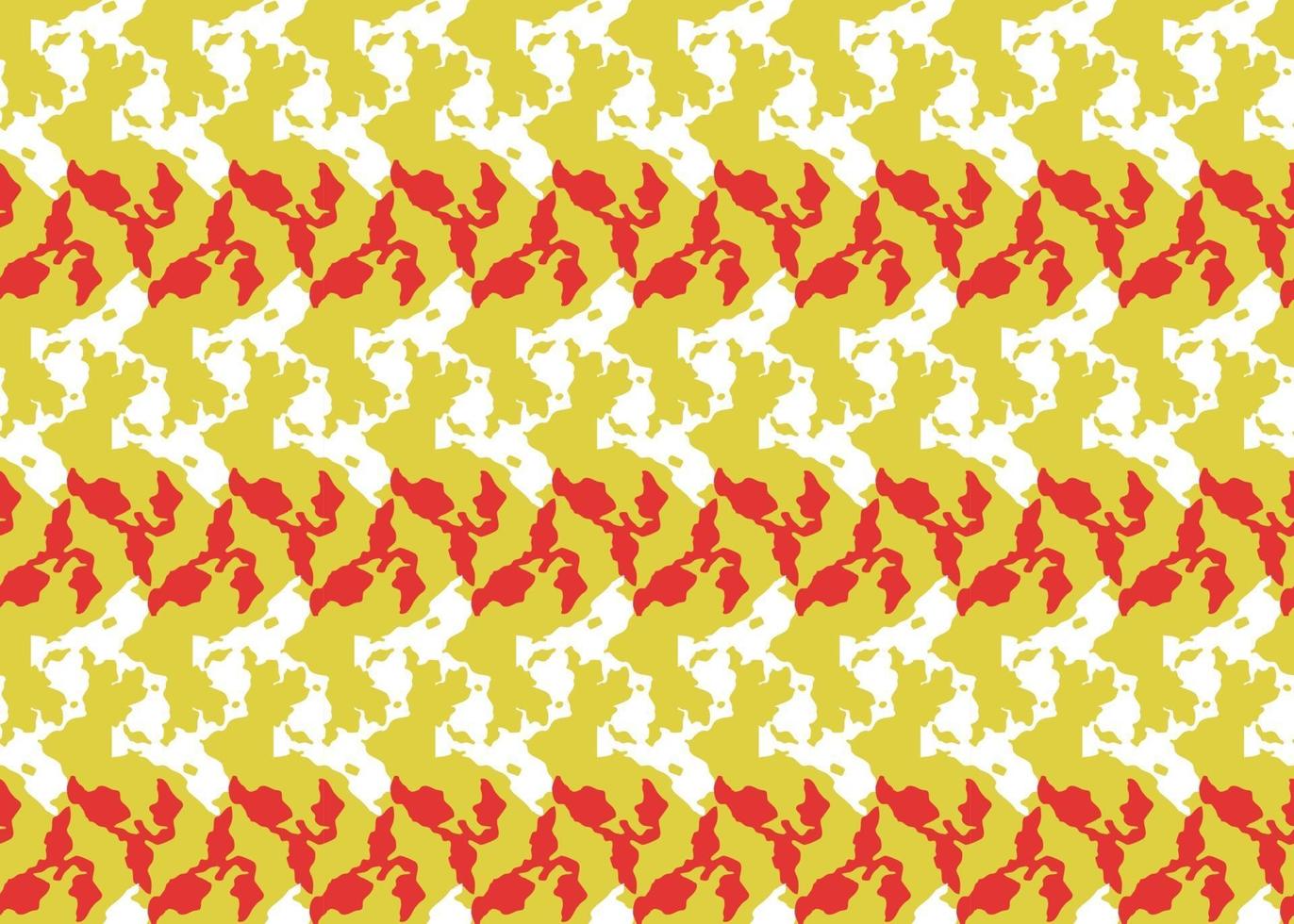 handritad, gul, röd, vit färg formar sömlösa mönster vektor