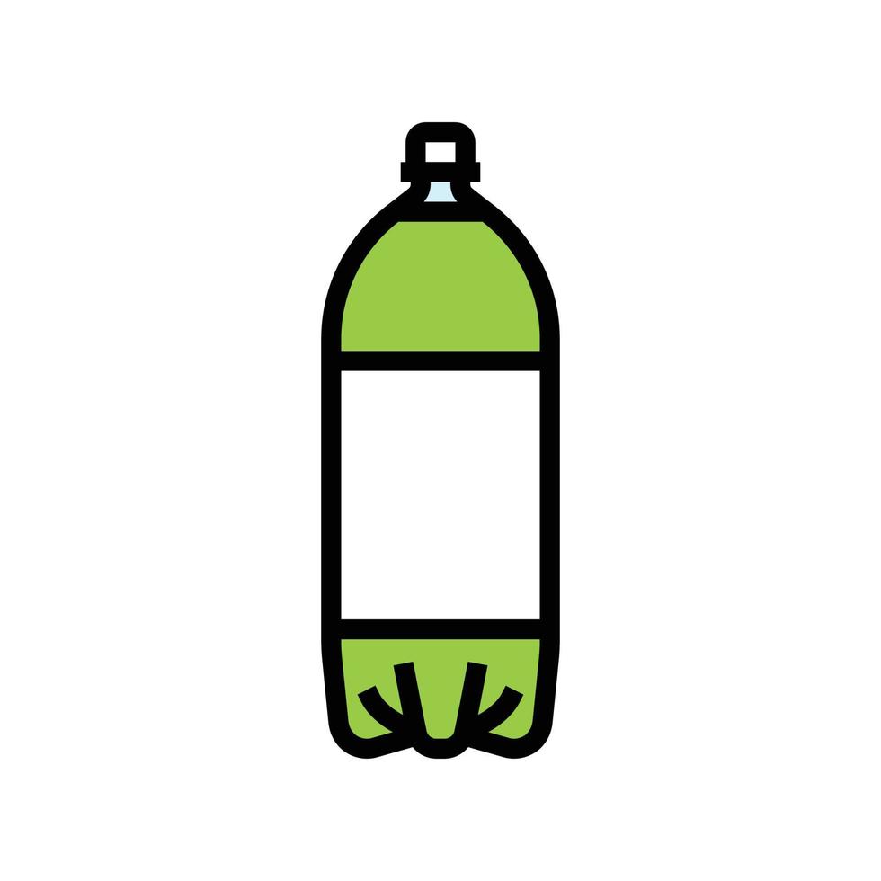 Getränk Limonade Plastik Flasche Farbe Symbol Vektor Illustration