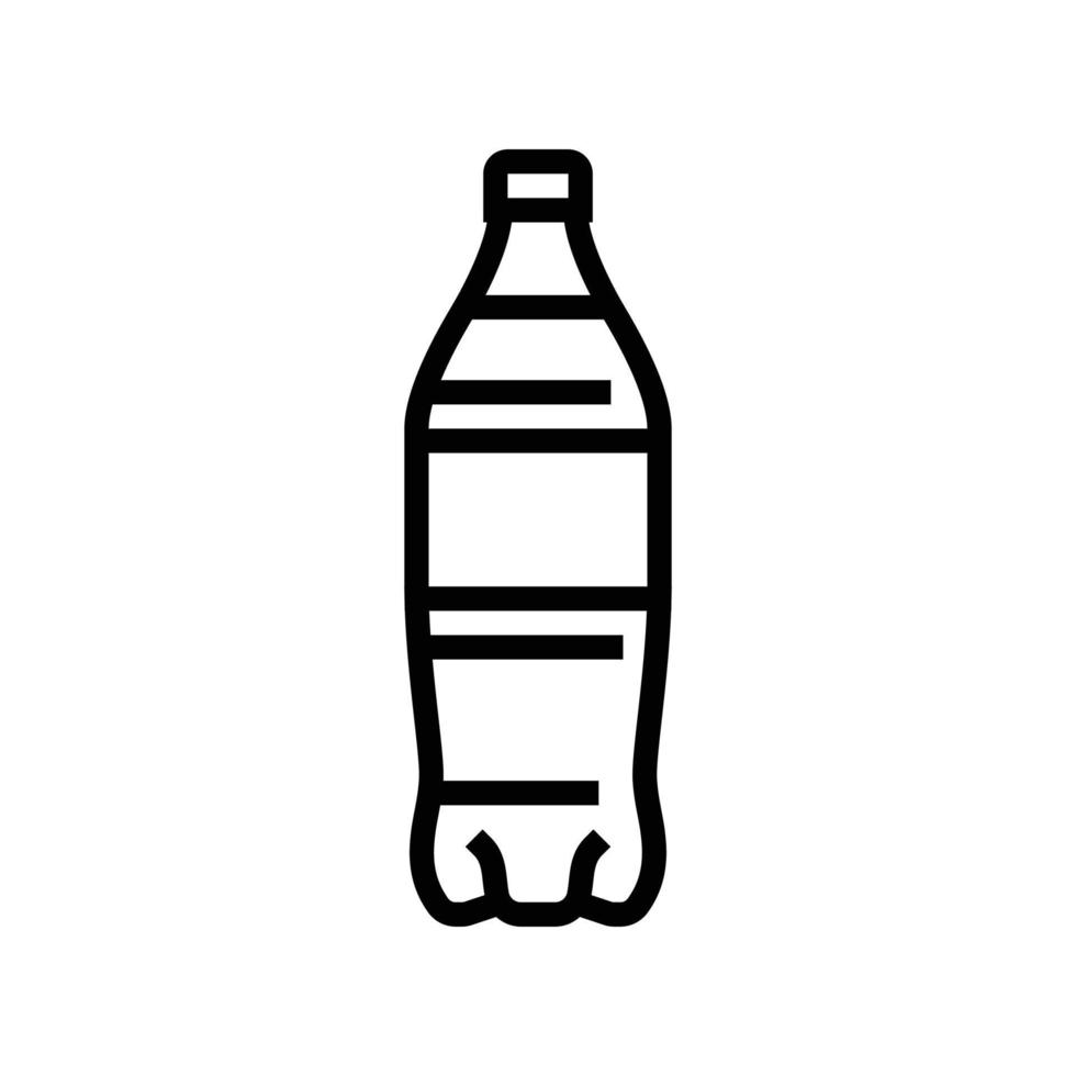 Wasser Limonade Plastik Flasche Linie Symbol Vektor Illustration