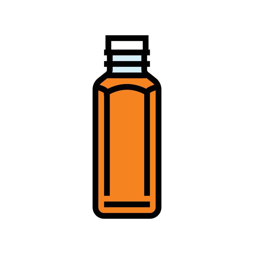 Saft Plastik Flasche Farbe Symbol Vektor Illustration
