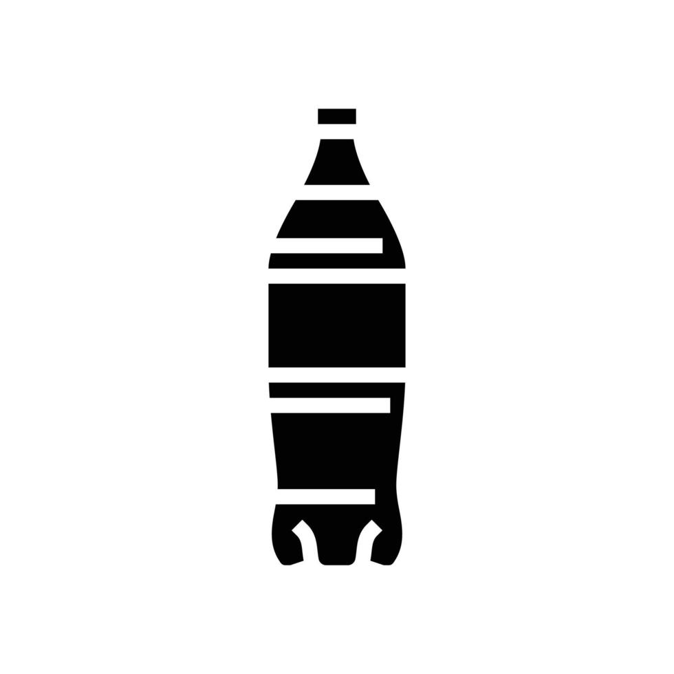 Wasser Limonade Plastik Flasche Glyphe Symbol Vektor Illustration
