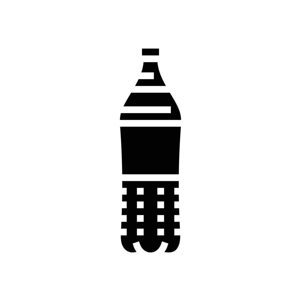 Limonade Plastik Flasche Glyphe Symbol Vektor Illustration