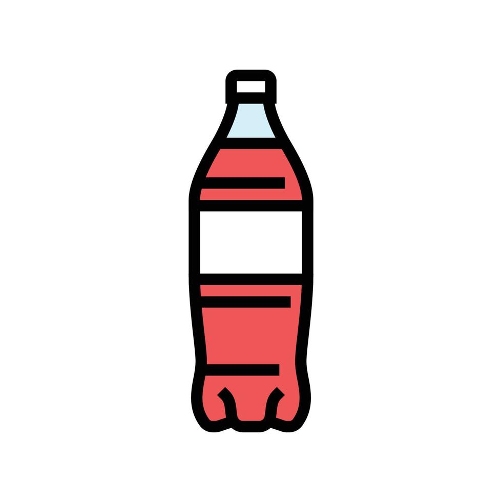 Wasser Limonade Plastik Flasche Farbe Symbol Vektor Illustration