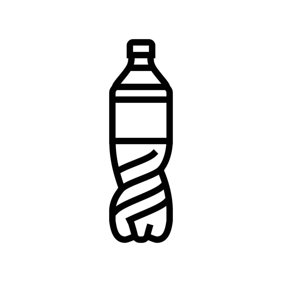 leeren Limonade Plastik Flasche Linie Symbol Vektor Illustration