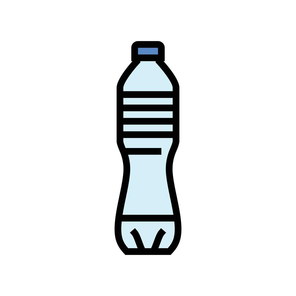 Getränk Wasser Plastik Flasche Farbe Symbol Vektor Illustration