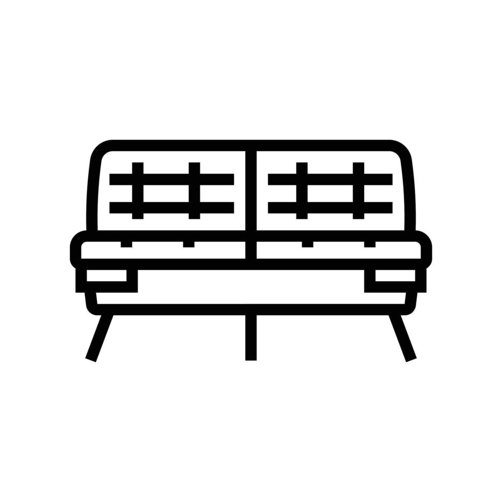 Sofa Leben Zimmer Linie Symbol Vektor Illustration