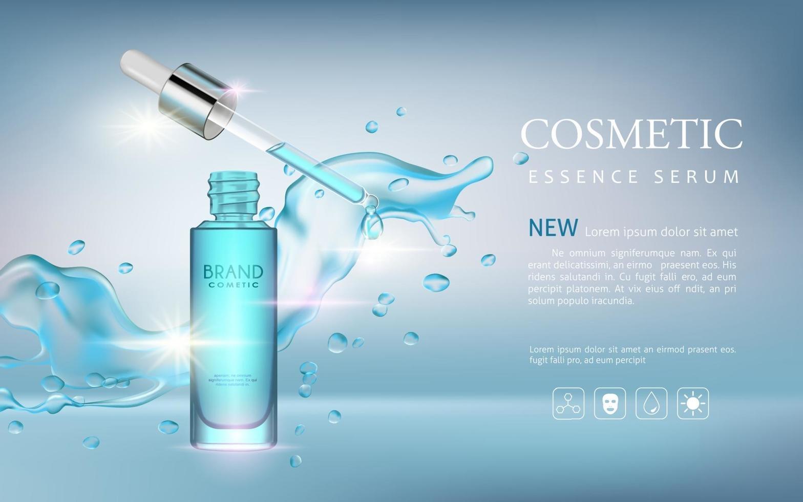 realistisk serum kosmetisk reklam redigerbar banner vektor