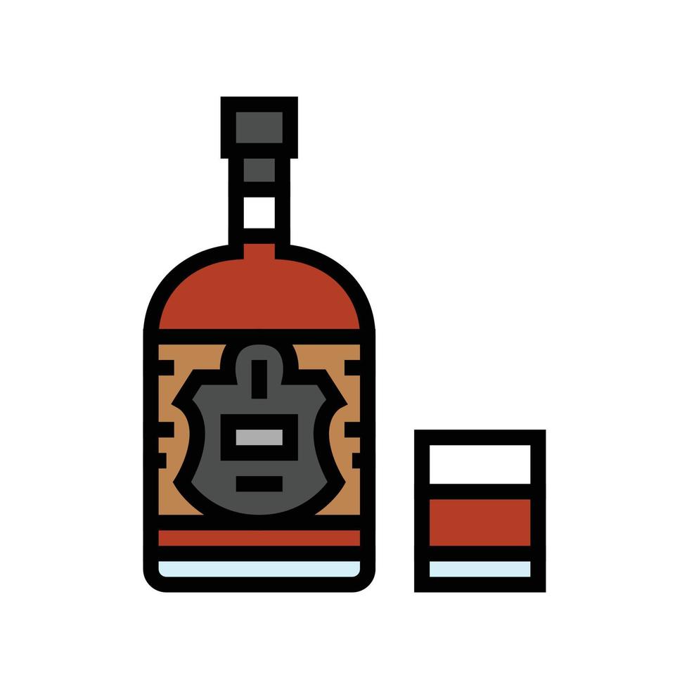 Rum trinken Flasche Farbe Symbol Vektor Illustration