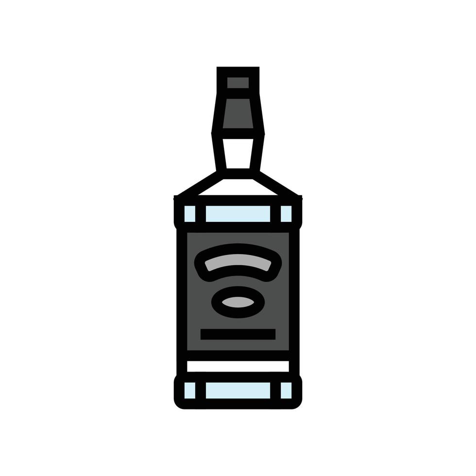 whisky glas flaska Färg ikon vektor illustration