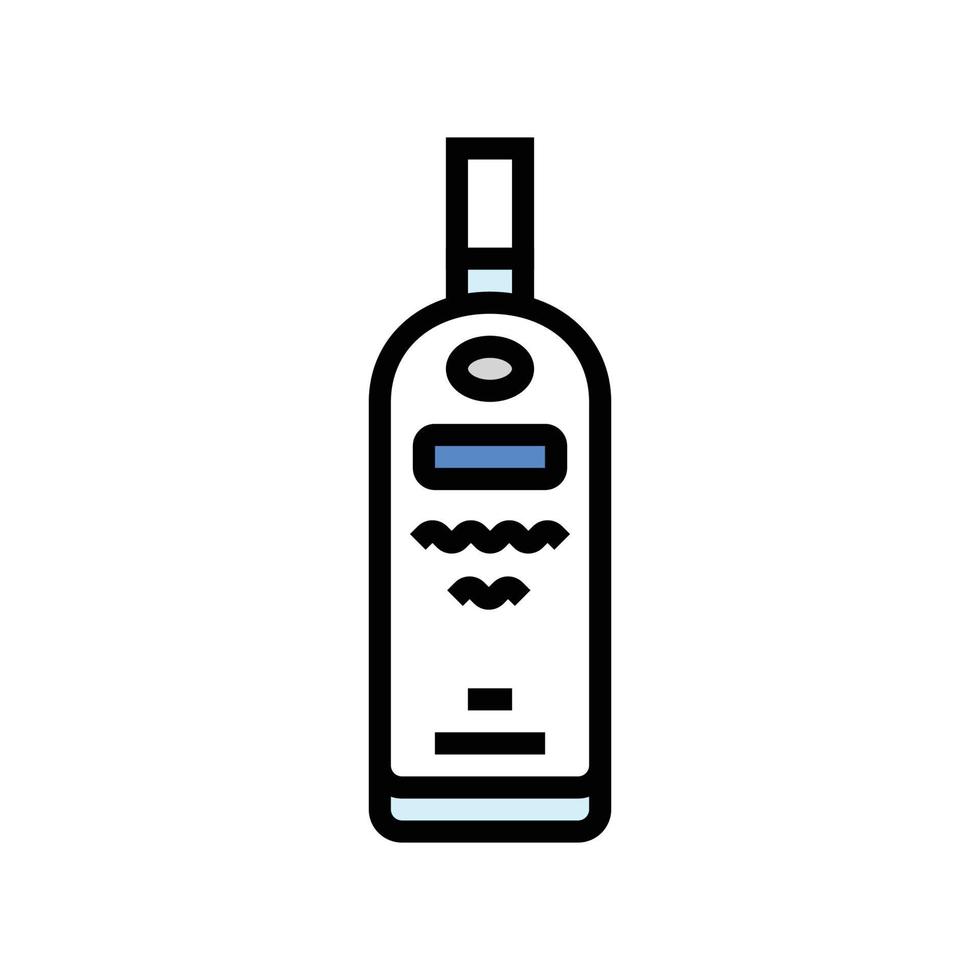 Wodka Glas Flasche Farbe Symbol Vektor Illustration