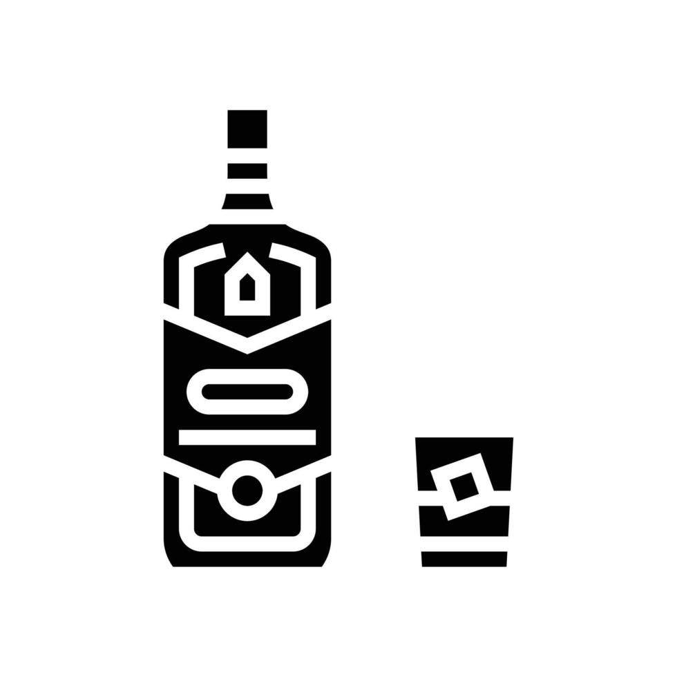 Whiskey trinken Flasche Glyphe Symbol Vektor Illustration