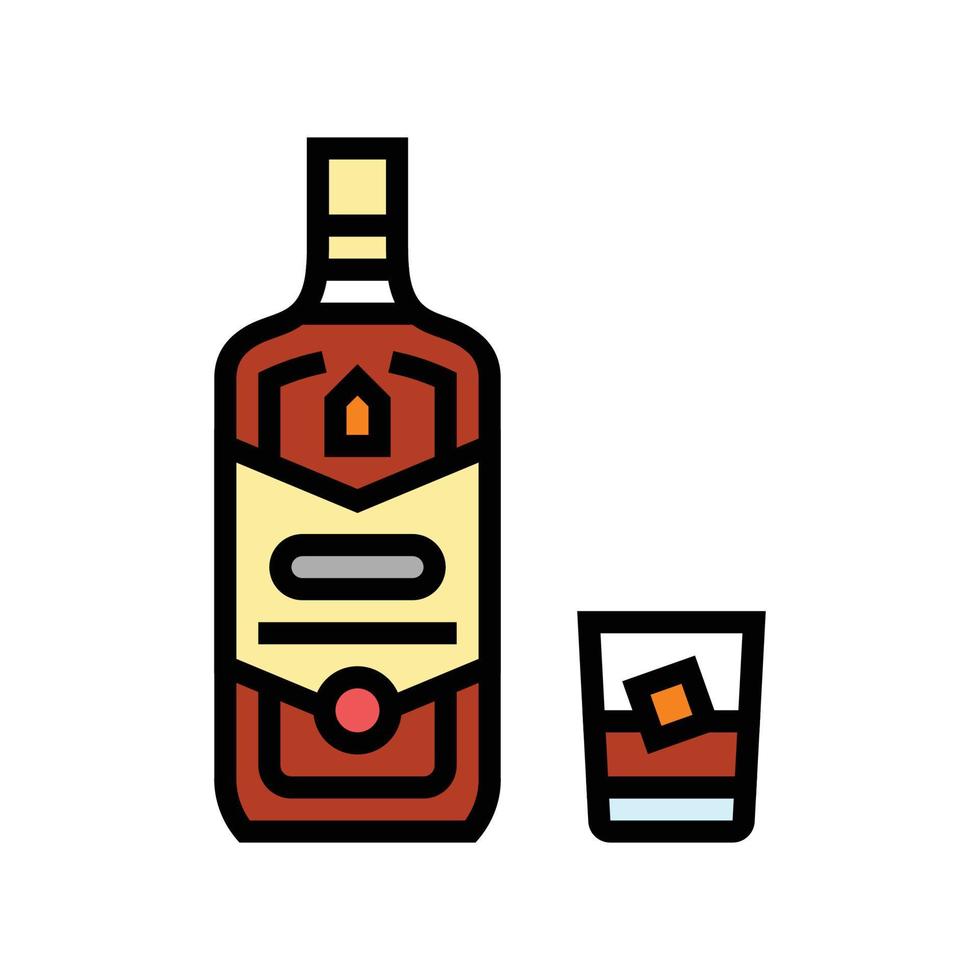 Whiskey trinken Flasche Farbe Symbol Vektor Illustration