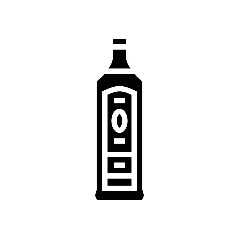 Gin Glas Flasche Glyphe Symbol Vektor Illustration