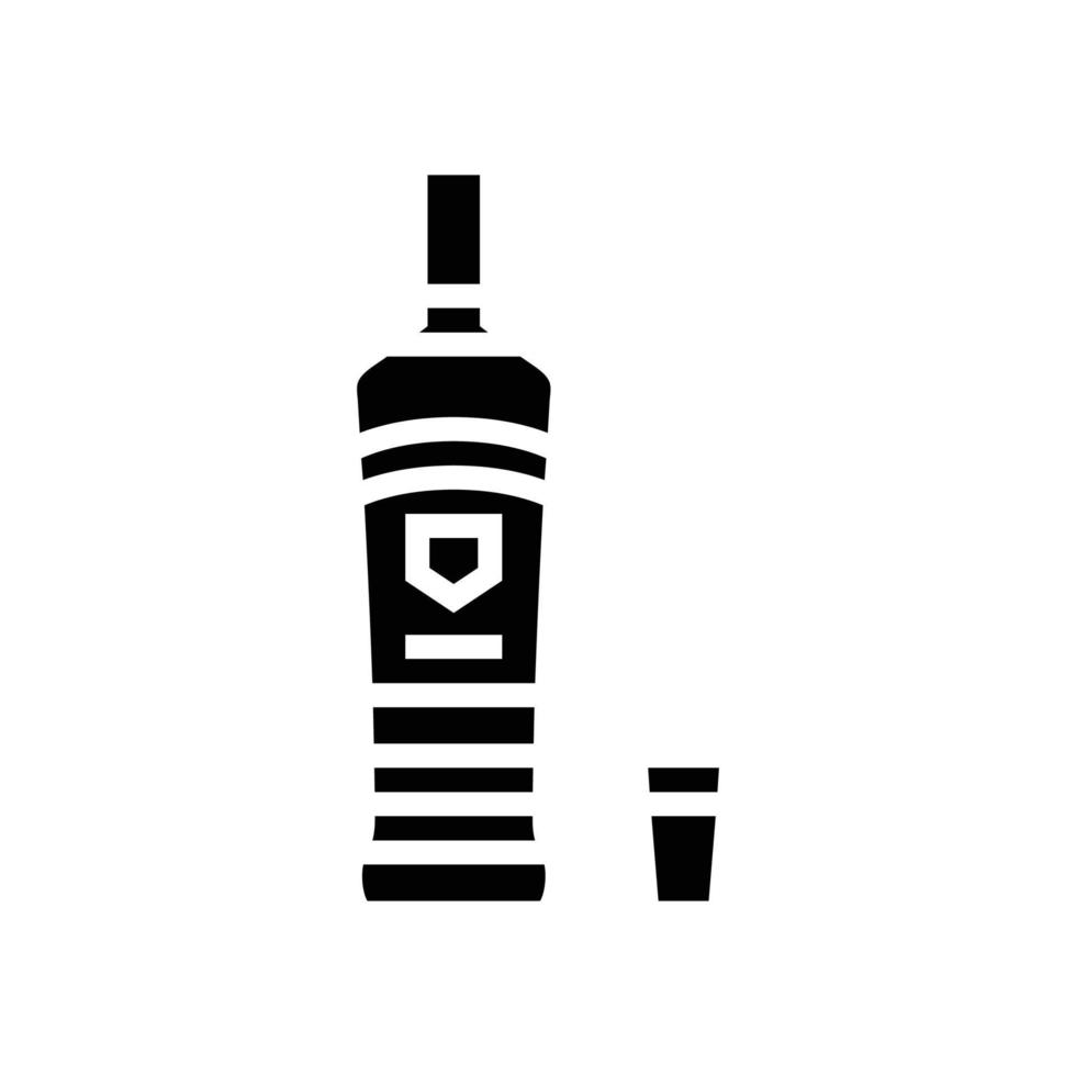 vodka dryck flaska glyf ikon vektor illustration