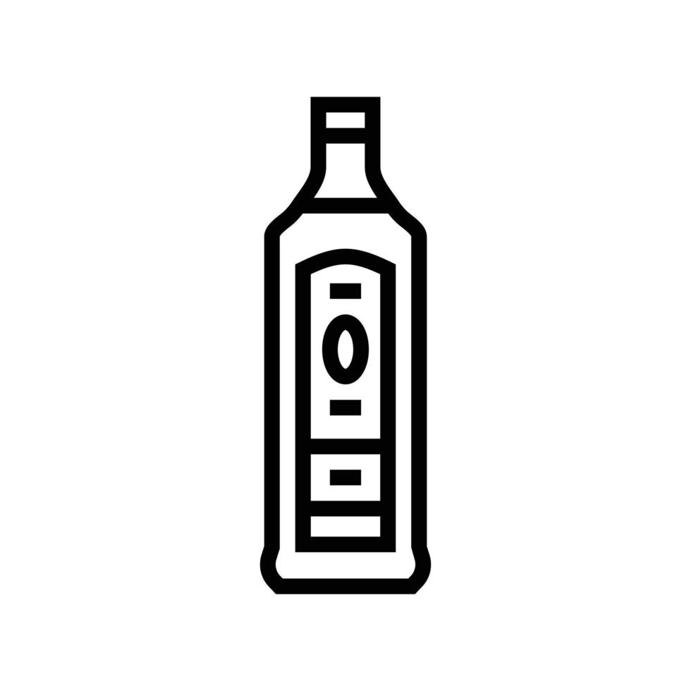 gin glas flaska linje ikon vektor illustration