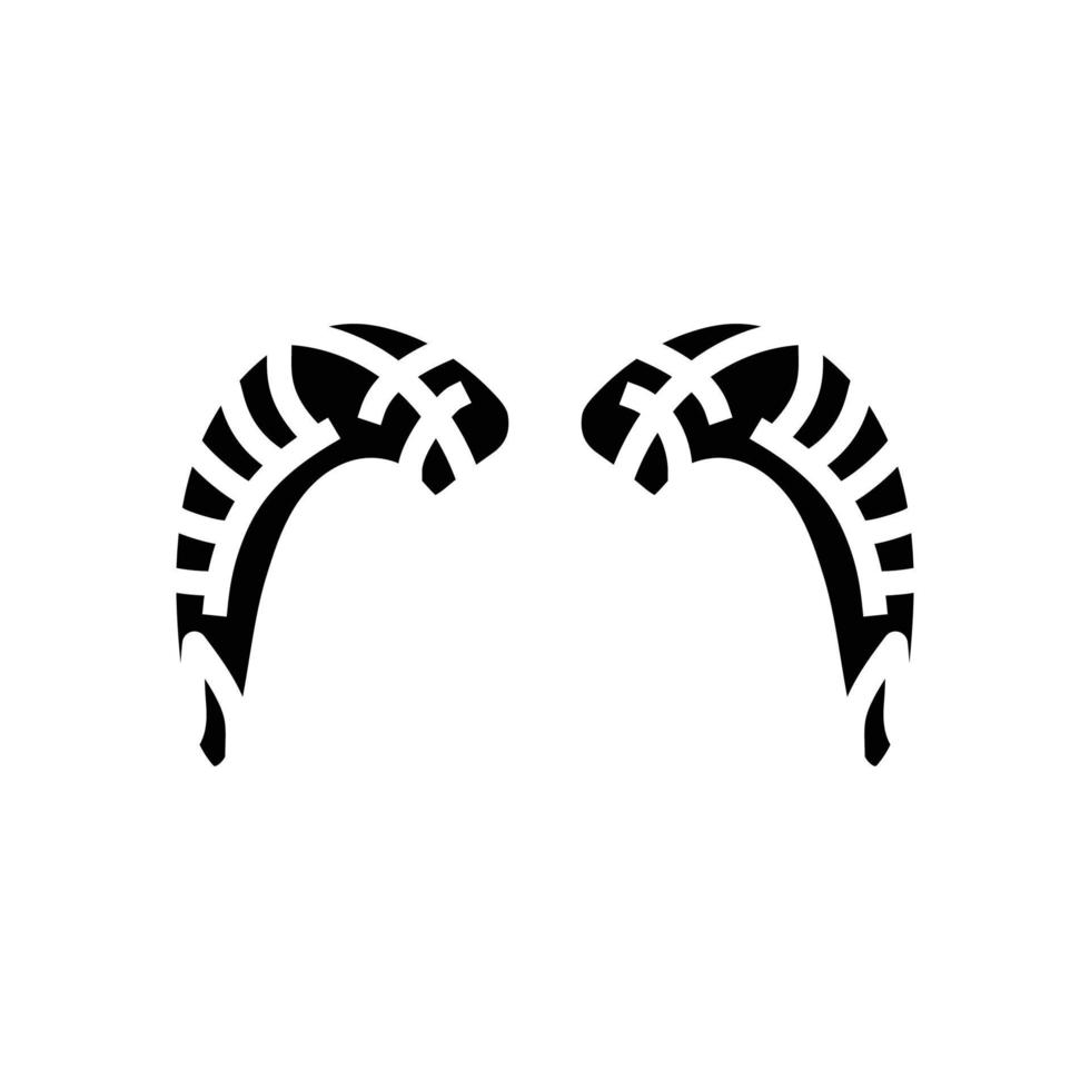 får horn djur- glyf ikon vektor illustration