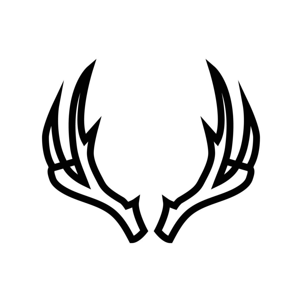 ren horn djur- linje ikon vektor illustration