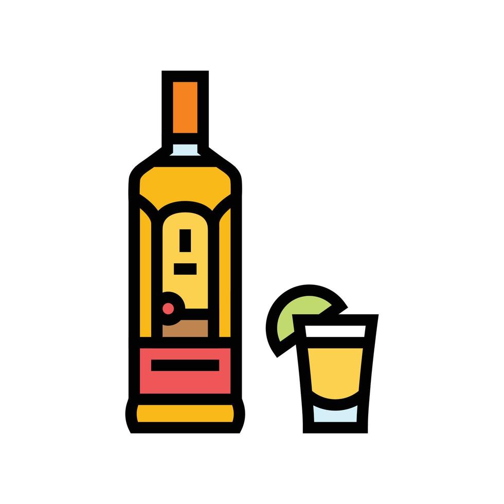 Tequila trinken Flasche Farbe Symbol Vektor Illustration