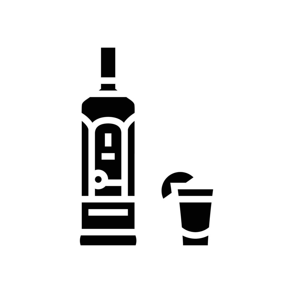 Tequila trinken Flasche Glyphe Symbol Vektor Illustration