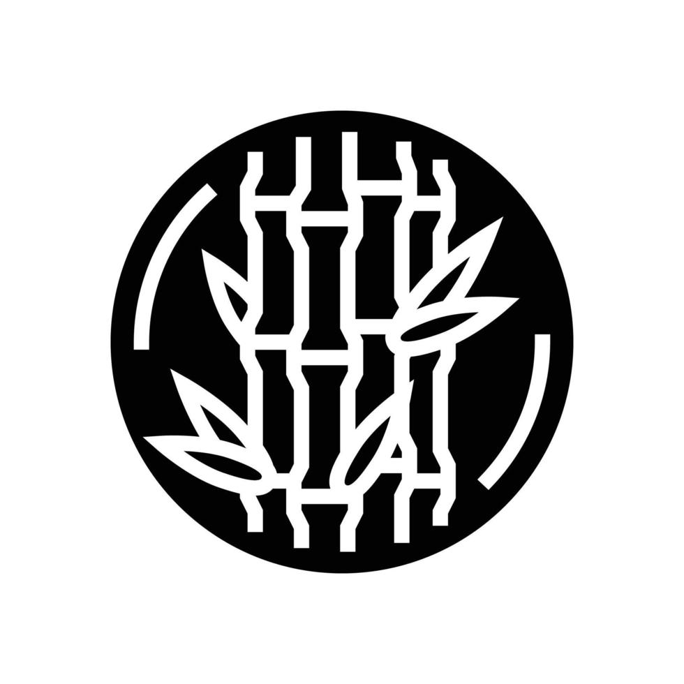 Bambus Stoff Stoff Glyphe Symbol Vektor Illustration