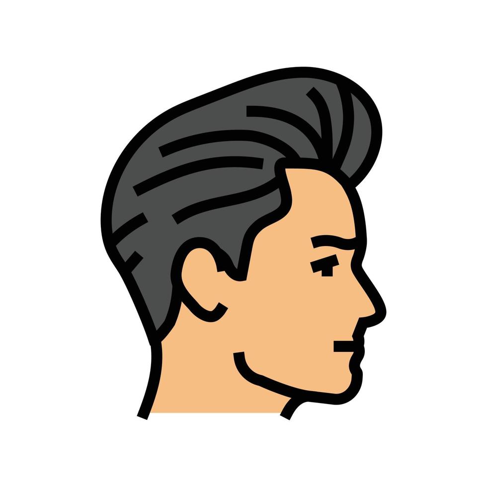 Pompadour Frisur männlich Farbe Symbol Vektor Illustration
