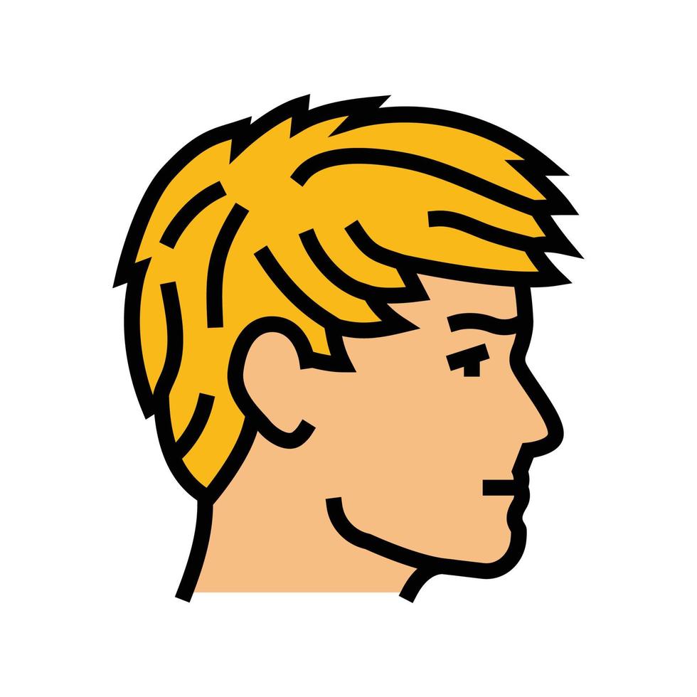 vinkel- frans frisyr manlig Färg ikon vektor illustration