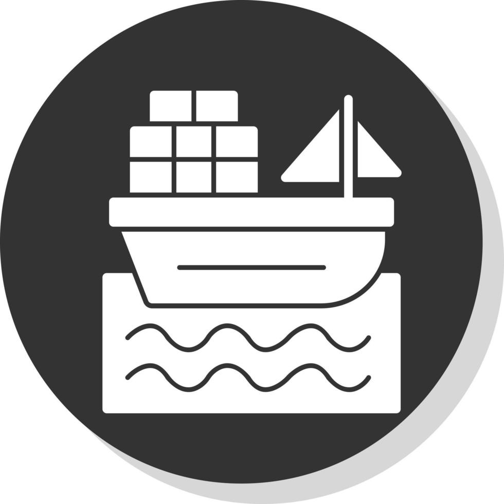 Frachtboot-Vektor-Icon-Design vektor