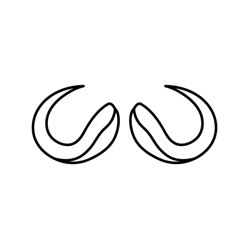 buffel horn djur- linje ikon vektor illustration