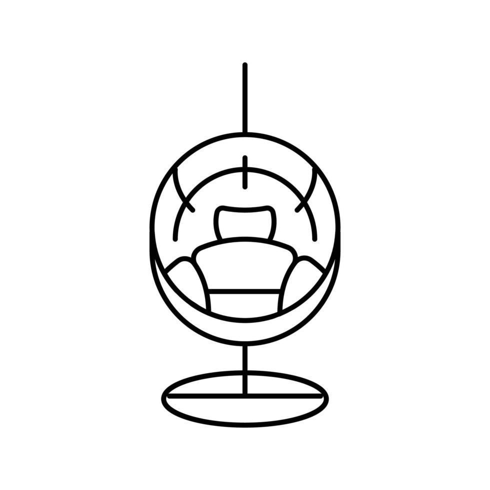 glas cloche levande rum linje ikon vektor illustration