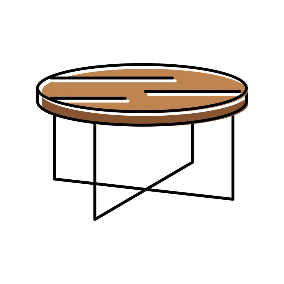 kaffe tabell levande rum Färg ikon vektor illustration