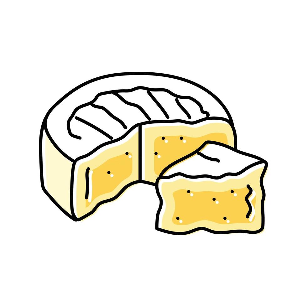 Camembert ost mat skiva Färg ikon vektor illustration