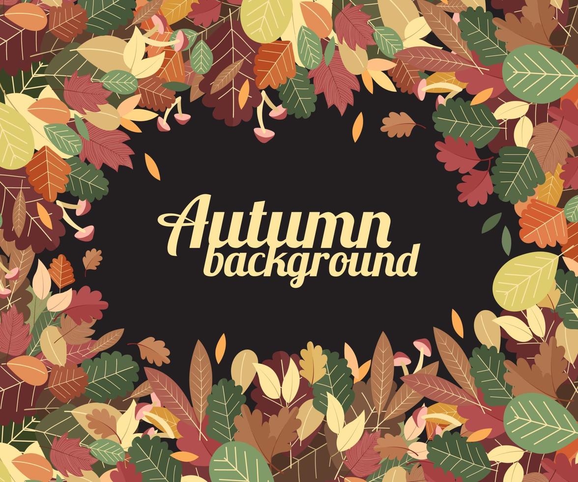 Herbst oder fallen Jahreszeit Hintergrund Illustration Ornamente mit verschiedene Blätter Konzept vektor