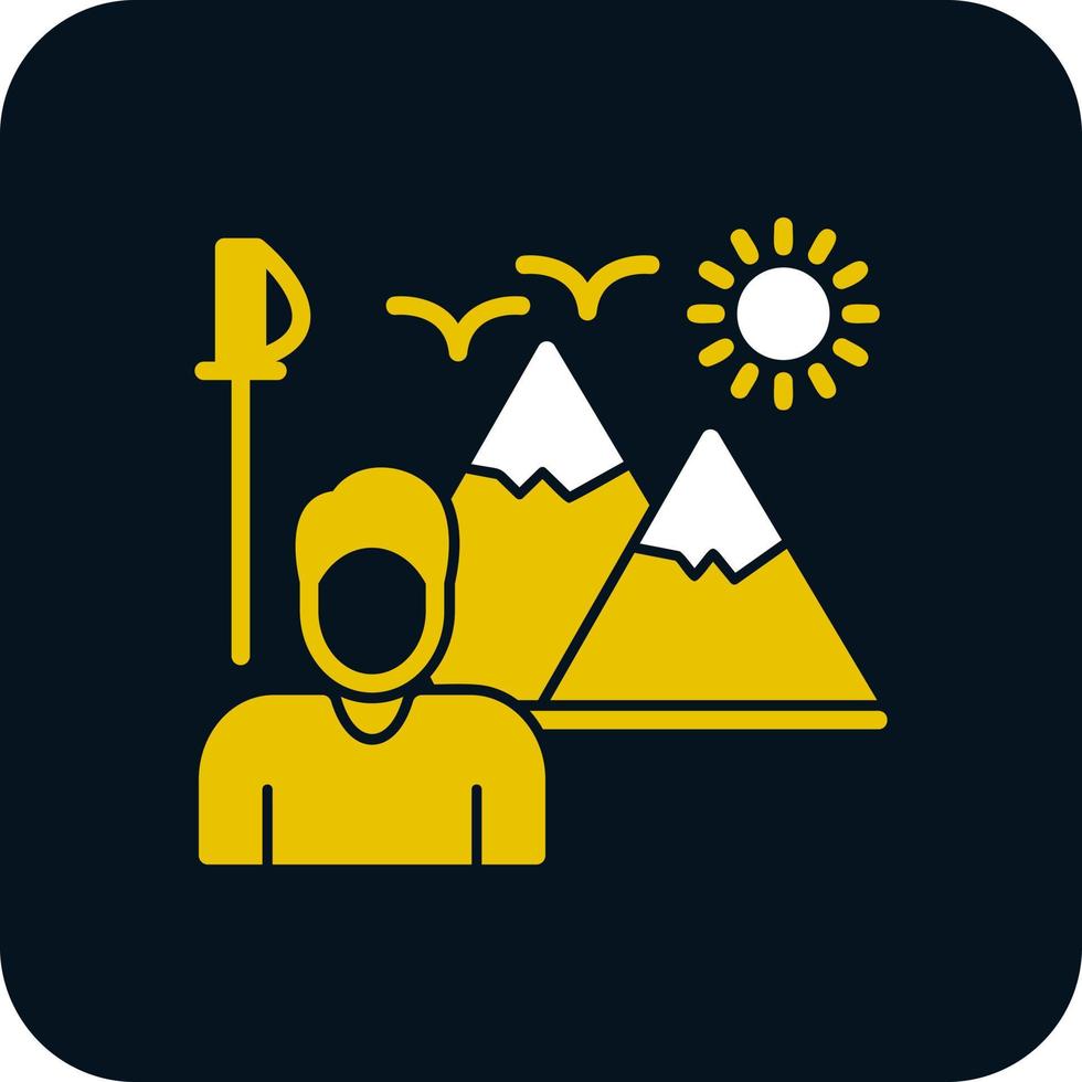 Wandern-Vektor-Icon-Design vektor