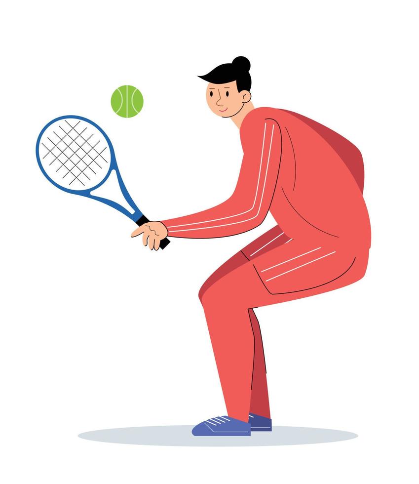 människor karaktär spelar tennis vektor illustration