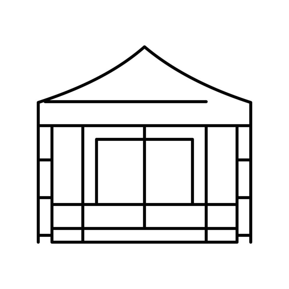 hus tält semester linje ikon vektor illustration