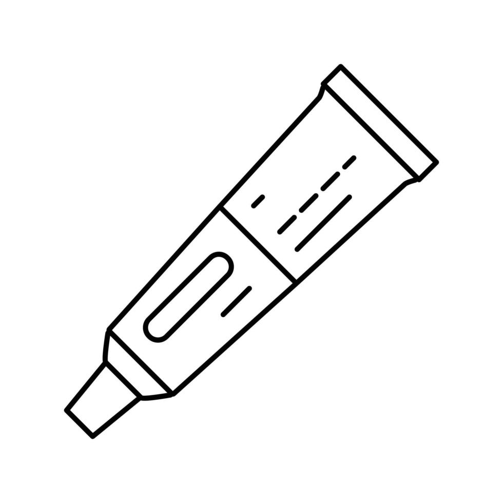 Hydrocortison Salbe zuerst Hilfe Linie Symbol Vektor Illustration