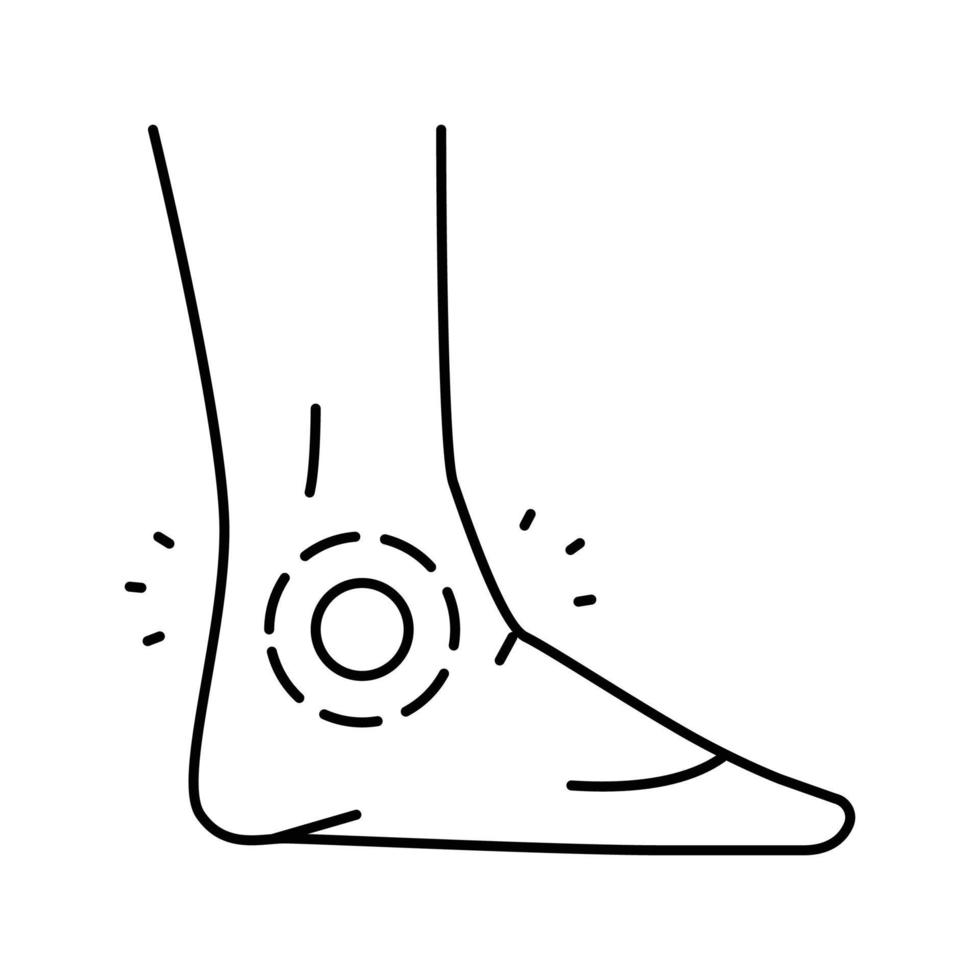 Knöchel Schmerzen Körper schmerzen Linie Symbol Vektor Illustration
