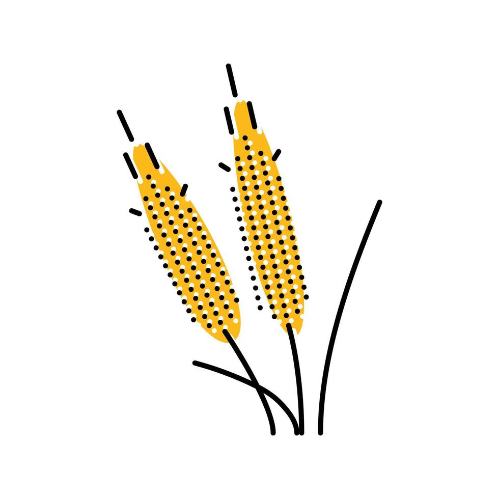 råg växt mat Färg ikon vektor illustration