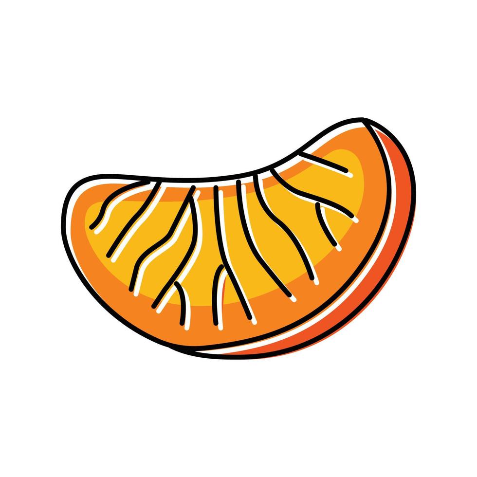 Keil Mandarin Clementine Farbe Symbol Vektor Illustration