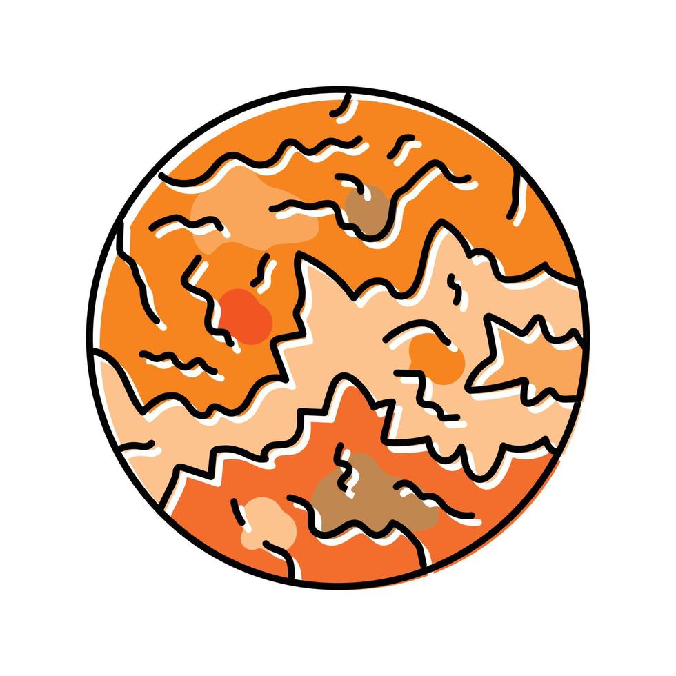 Venus Planet Farbe Symbol Vektor Illustration