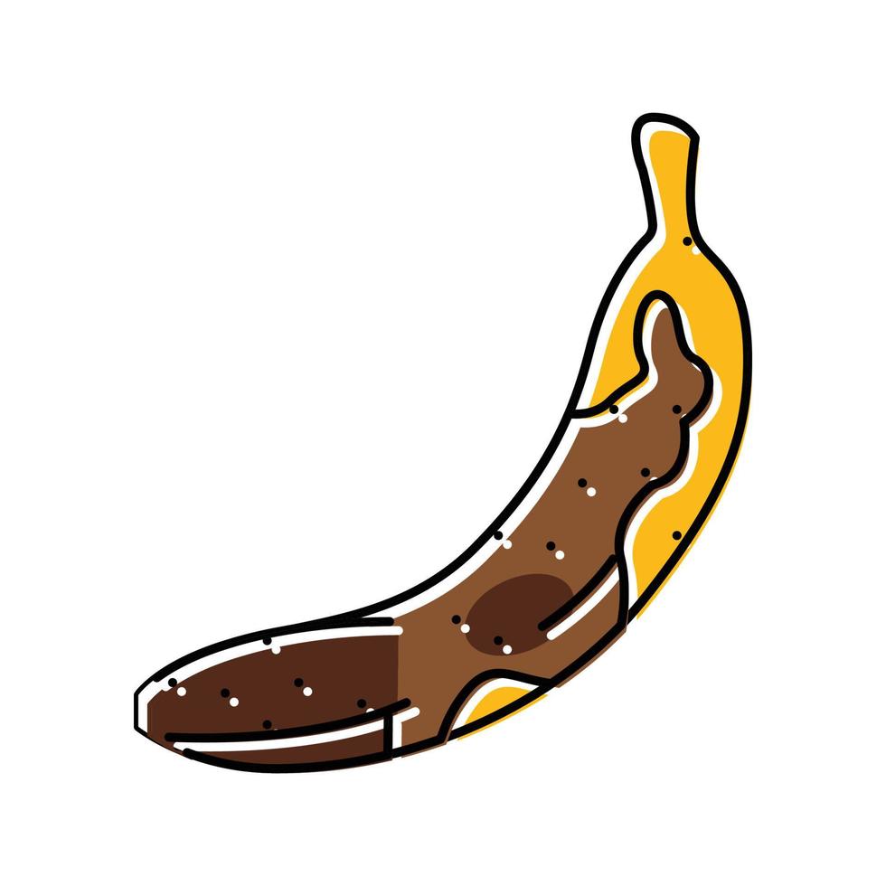 Banane verfault Essen Farbe Symbol Vektor Illustration
